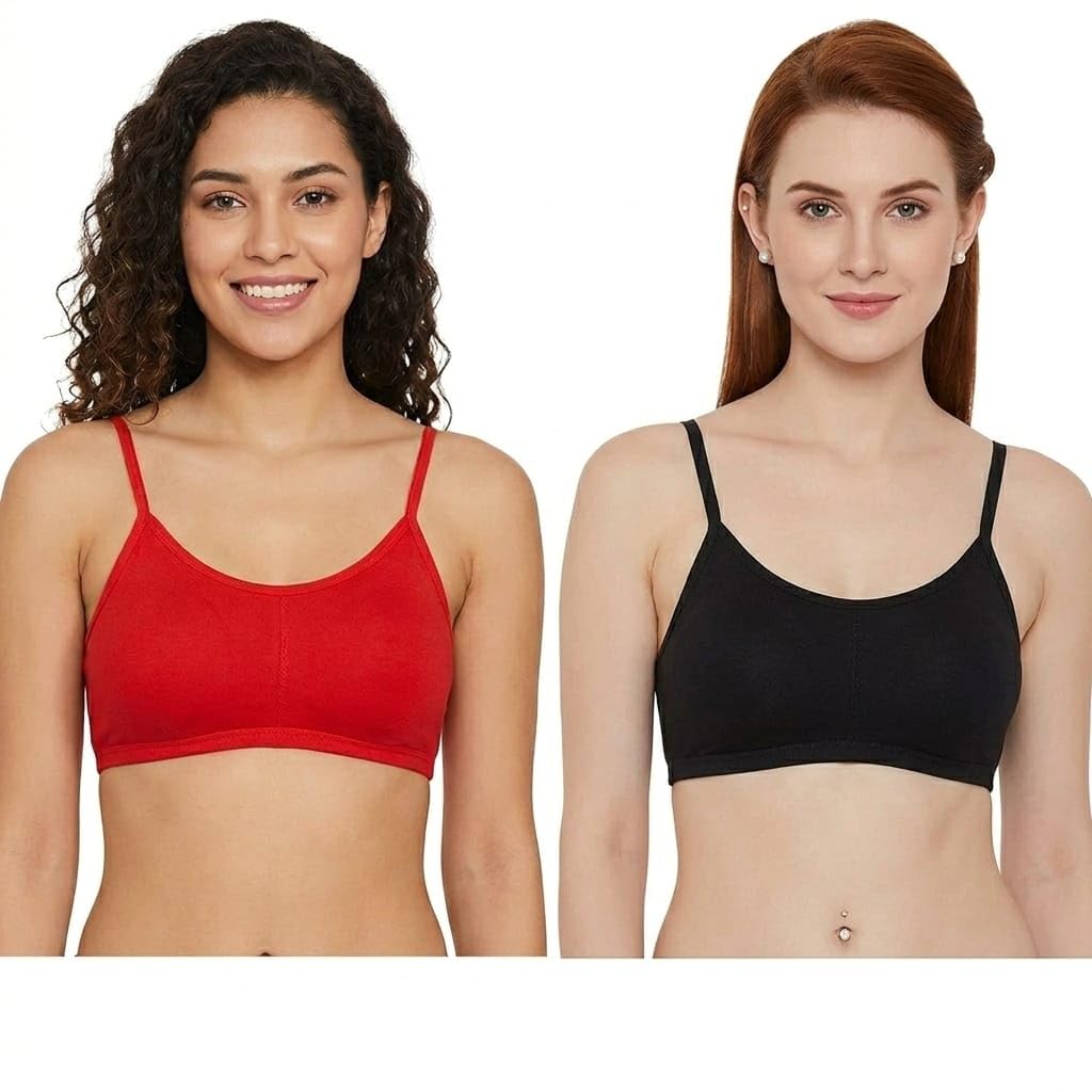 Cotton Camisole Bra, Pack of 2