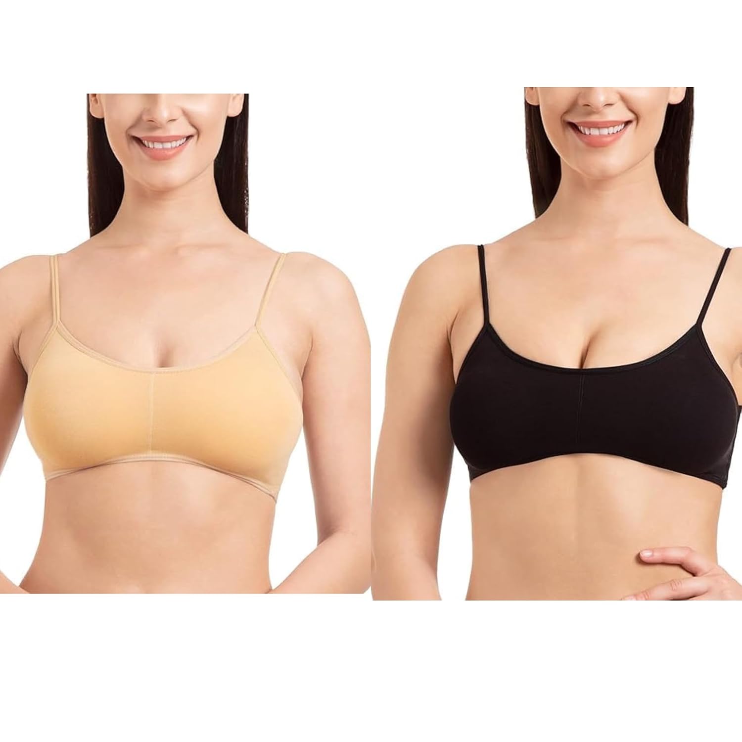 Padded Cotton Bra Set of 2 in Colour Pairs