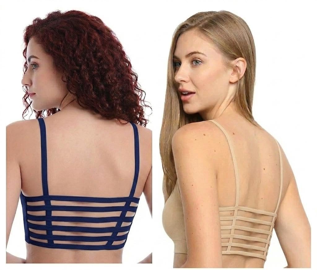 Pack of 2 Cage Back Seamless Bralettes
